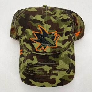 San Jose Sharks Snapback Hat Men's One Size Green Camouflage NHL Hockey Fanatics
